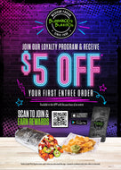 1000 - 5"x7" APP Download $5 OFF / Catering Double Sided Flyers