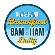 8"x8" 3M Laminated Vinyl Die Cut Breakfast Window Decal