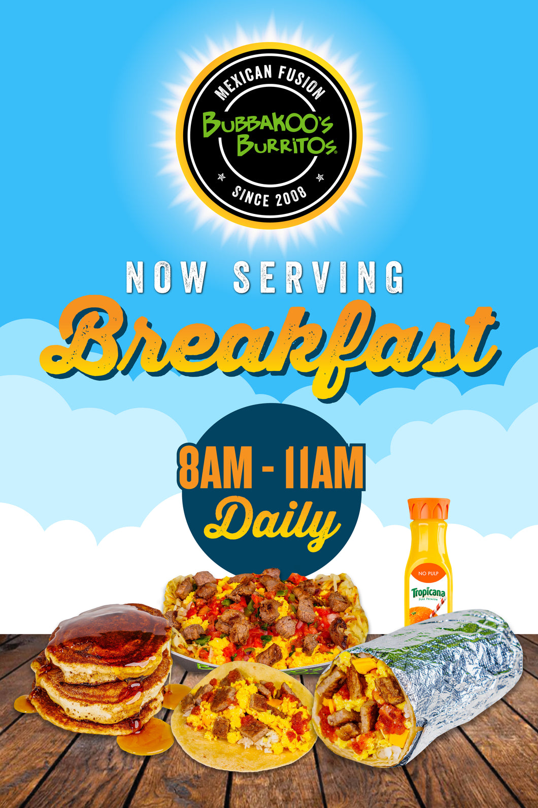 Now Serving BREAKFAST 24