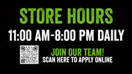 9"x16" STORE HOURS VINYL DECAL